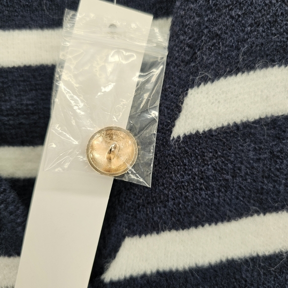 Stripe Fitted Crop Nautical Academia Soft Sweater Vest Medium Work Shop New - Picture 6 of 8